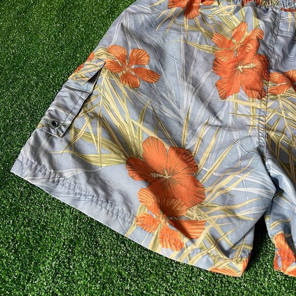 San N Sun Quick Dry Hawaiian Floral Swimwear Swim Board Short Trunks Size L - Picture 9 of 15